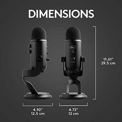 Logitech for Creators Blue Microphones Yeti USB Microphone (Blackout)