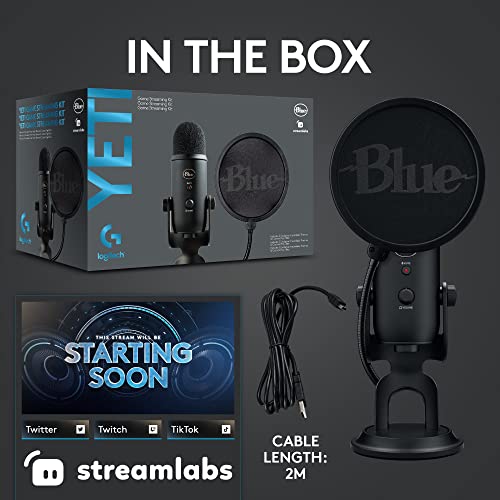 Logitech for Creators Blue Microphones Yeti USB Microphone (Blackout)