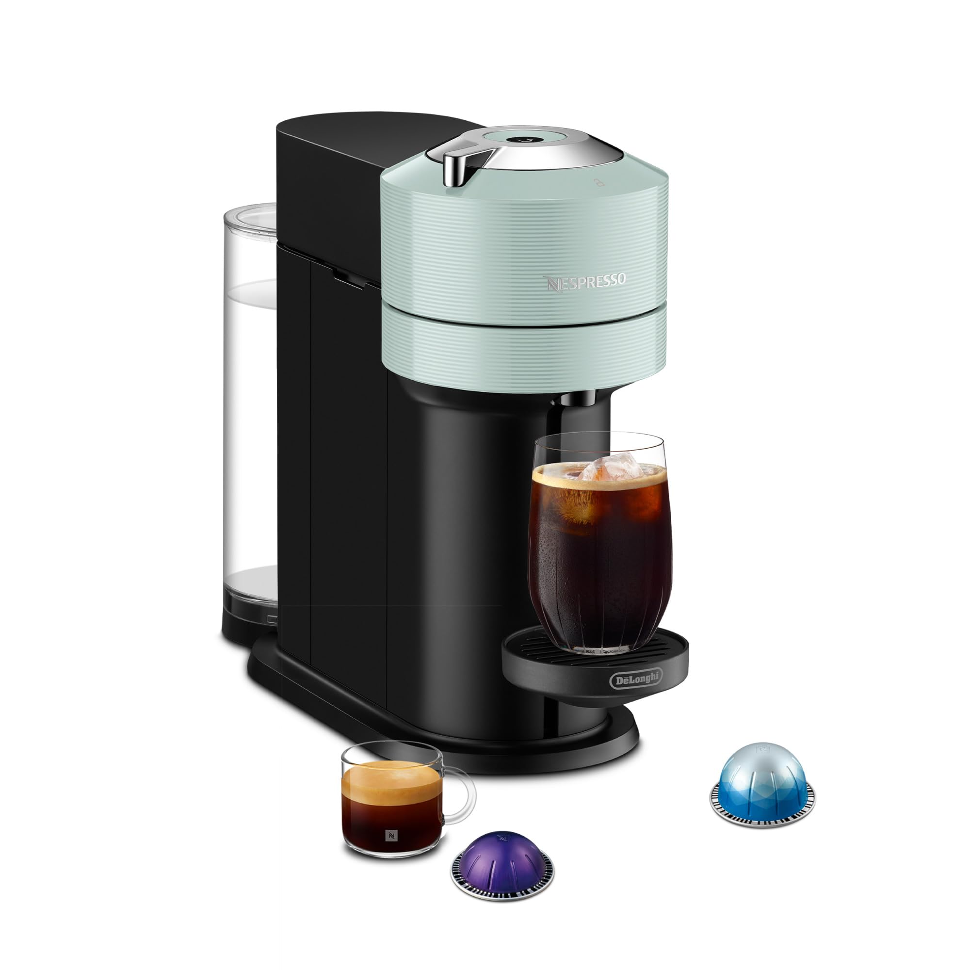 Nespresso Vertuo Next Deluxe Coffee and Espresso Machine by De'Longhi, Chrome