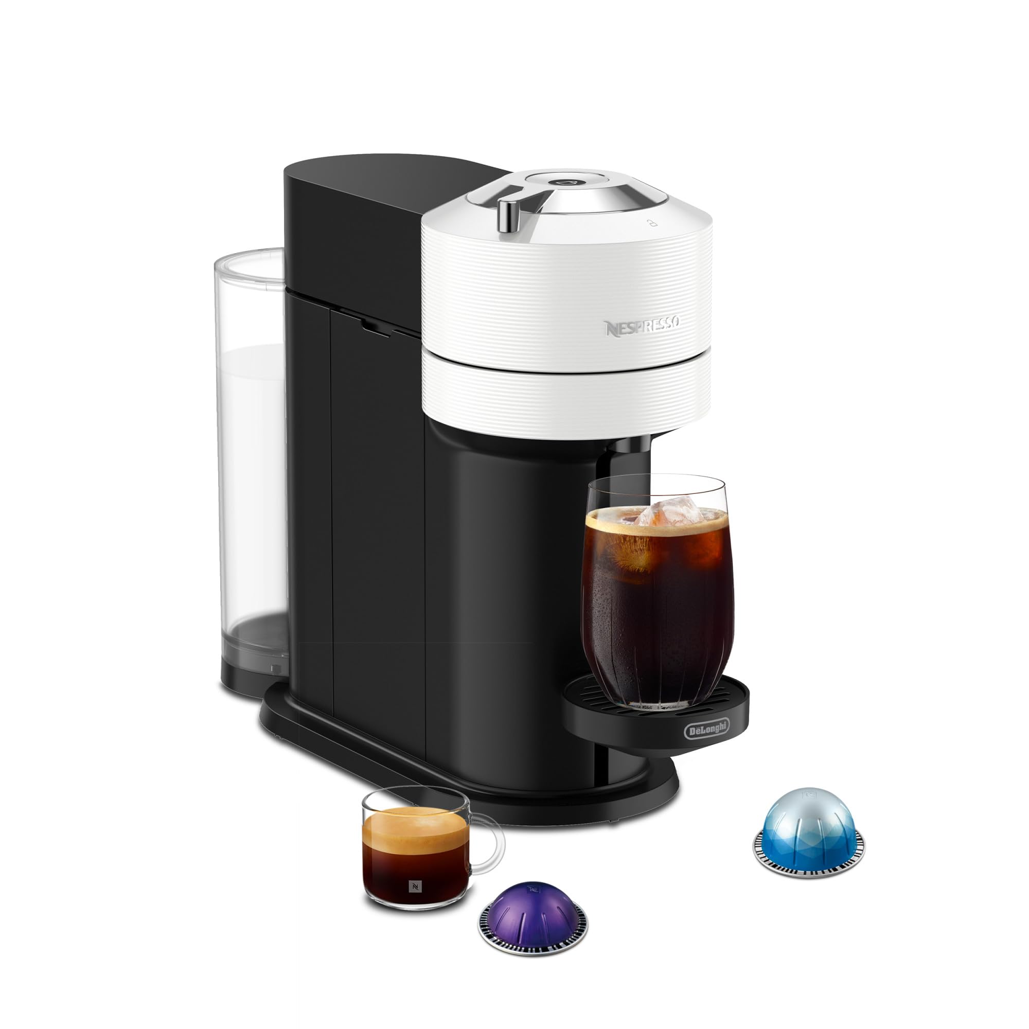 Nespresso Vertuo Next Deluxe Coffee and Espresso Machine by De'Longhi, Chrome