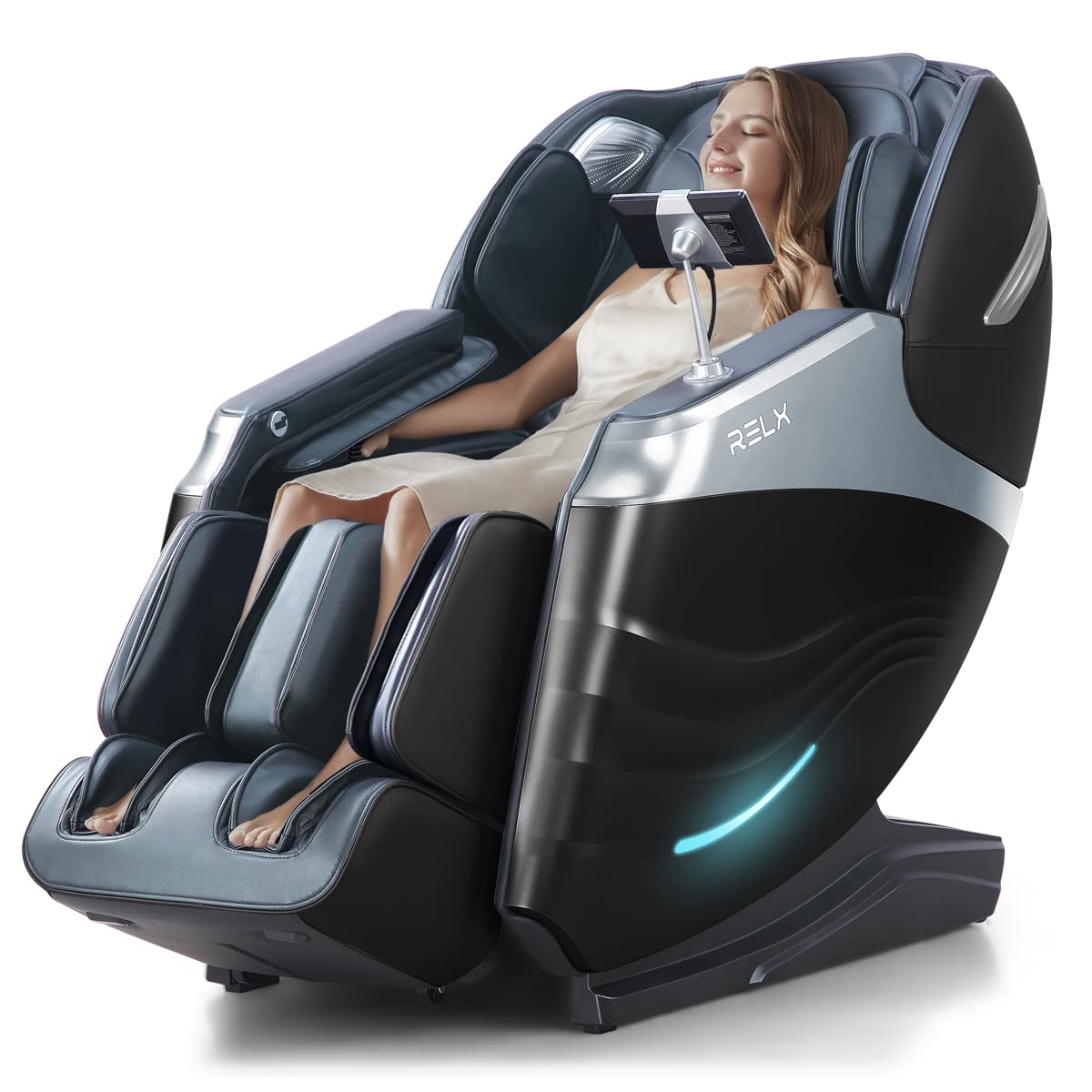 RELX 2025 Massage Chair Full Body, 15 Modes Zero Gravity SL-Track Shiatsu Massage Chair Built-in Heat System, Airbag Massage with Body Scan, Deep Yoga Stretch, Calfrest Extension and AI Control(Cream)