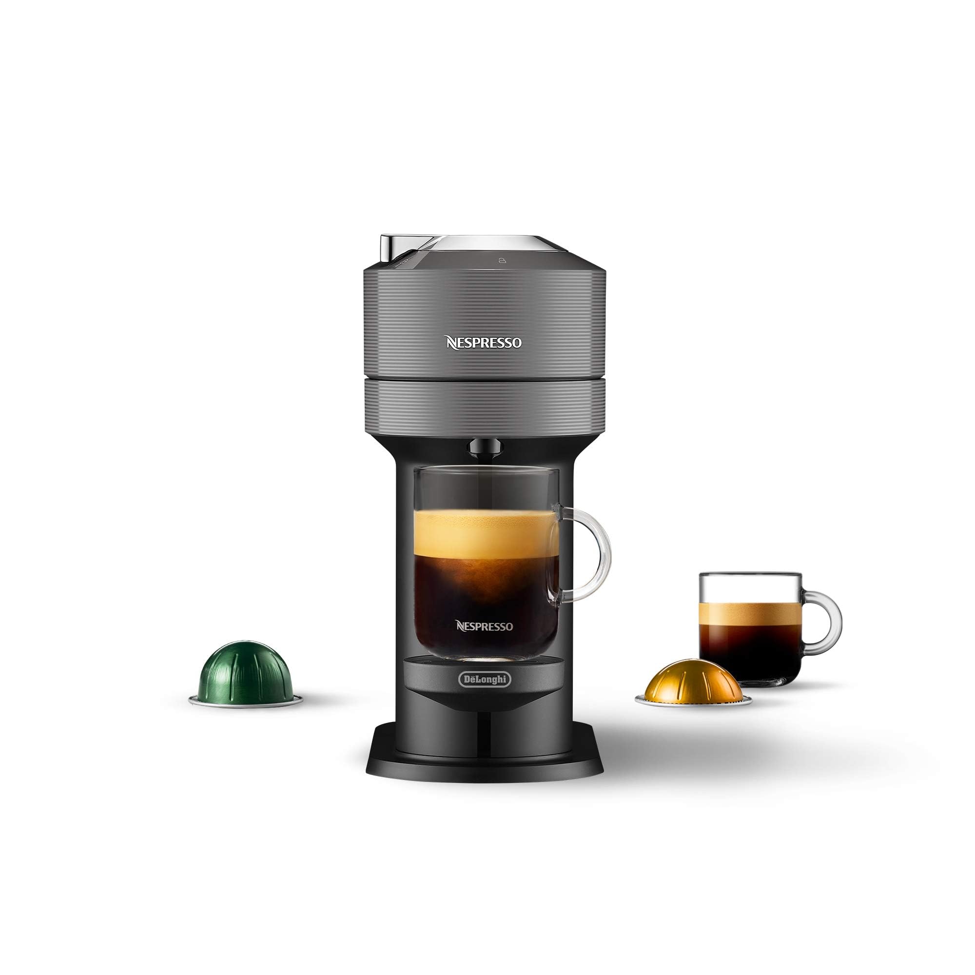 Nespresso Vertuo Next Deluxe Coffee and Espresso Machine by De'Longhi, Chrome