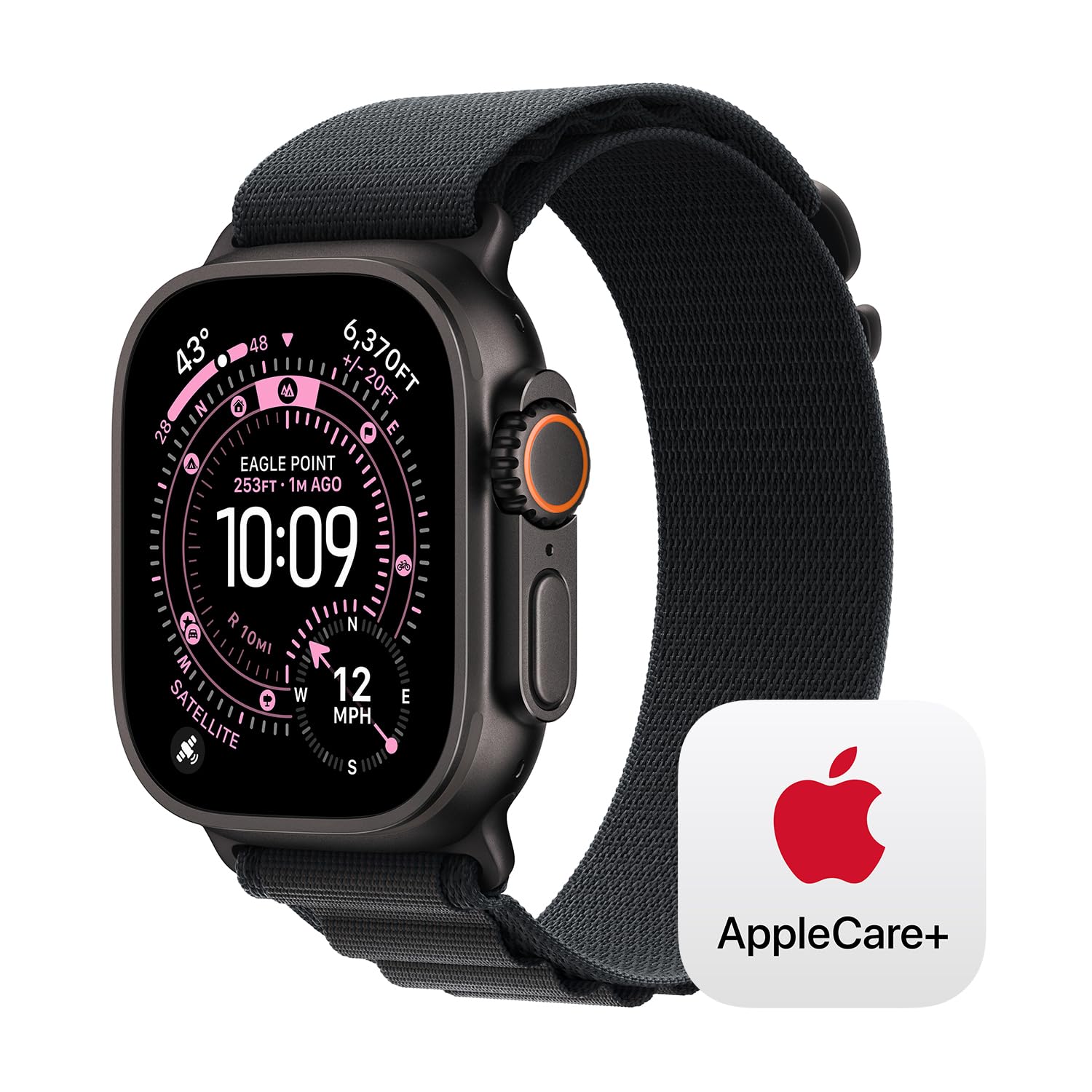 Apple Watch Ultra 3 [GPS + Cellular 49mm] Running & Multisport Smartwatch w/Rugged Titanium Case w/Black Alpine Loop - L. Satellite Communications, Advanced Health & Fitness Tracking