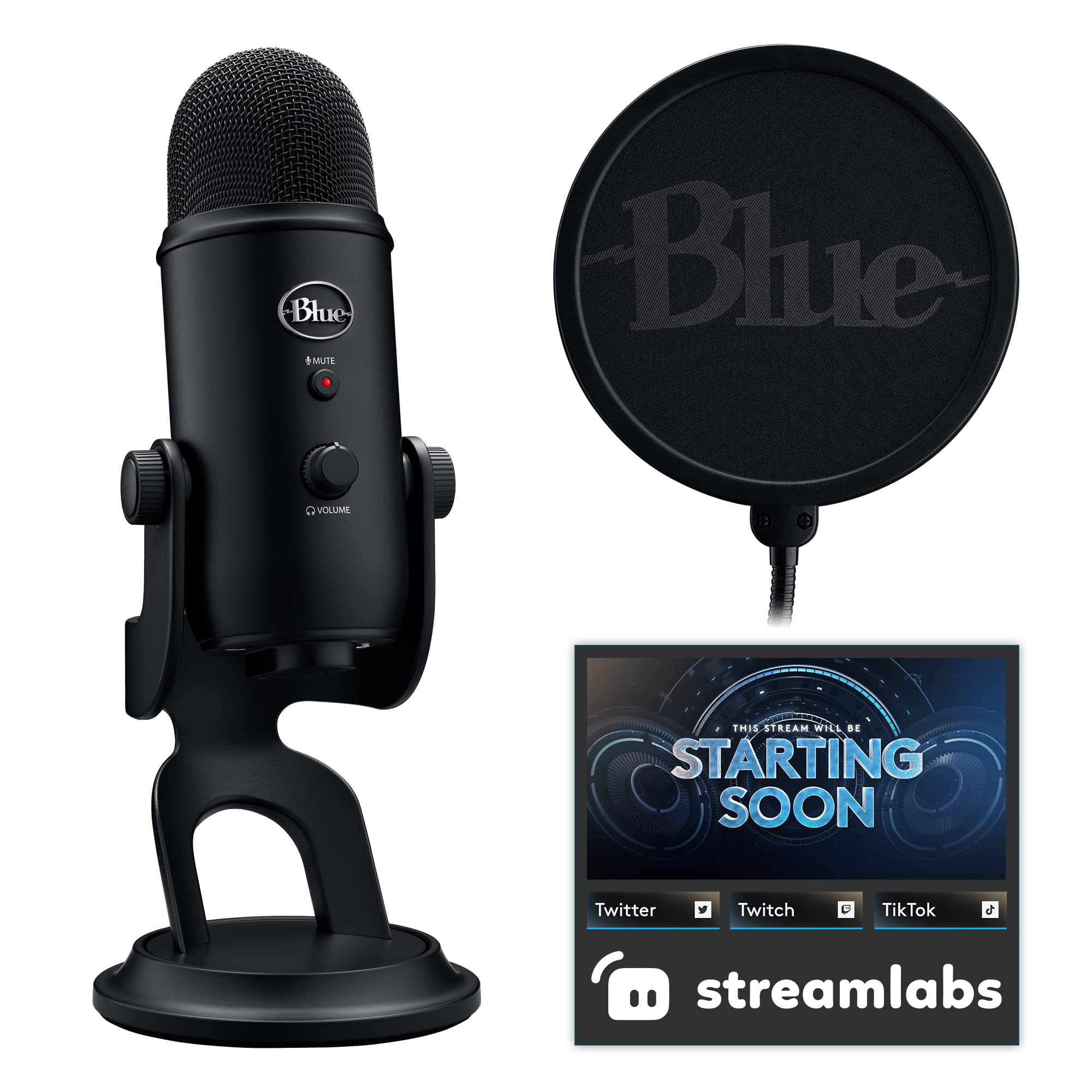 Logitech for Creators Blue Microphones Yeti USB Microphone (Blackout)