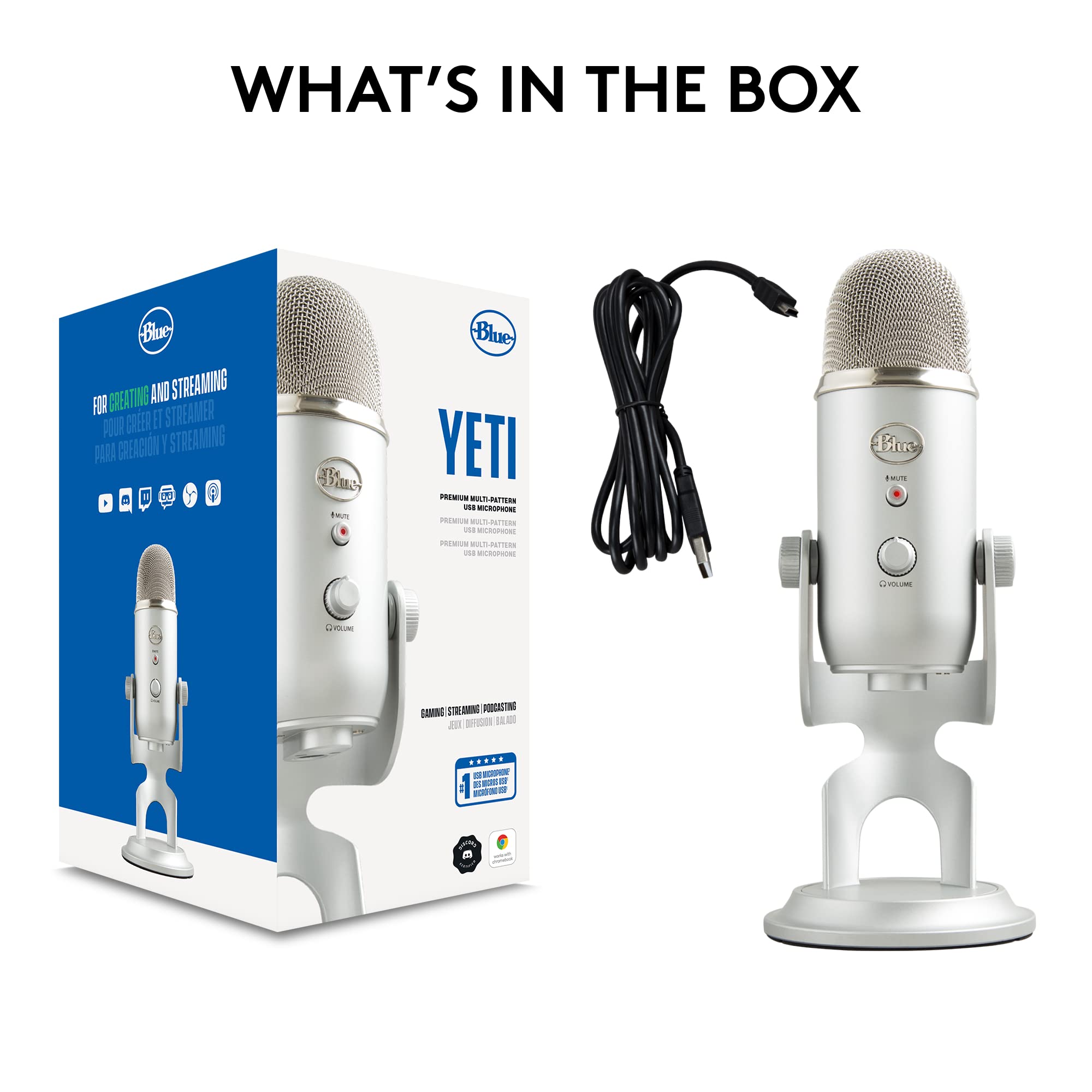 Logitech for Creators Blue Microphones Yeti USB Microphone (Blackout)
