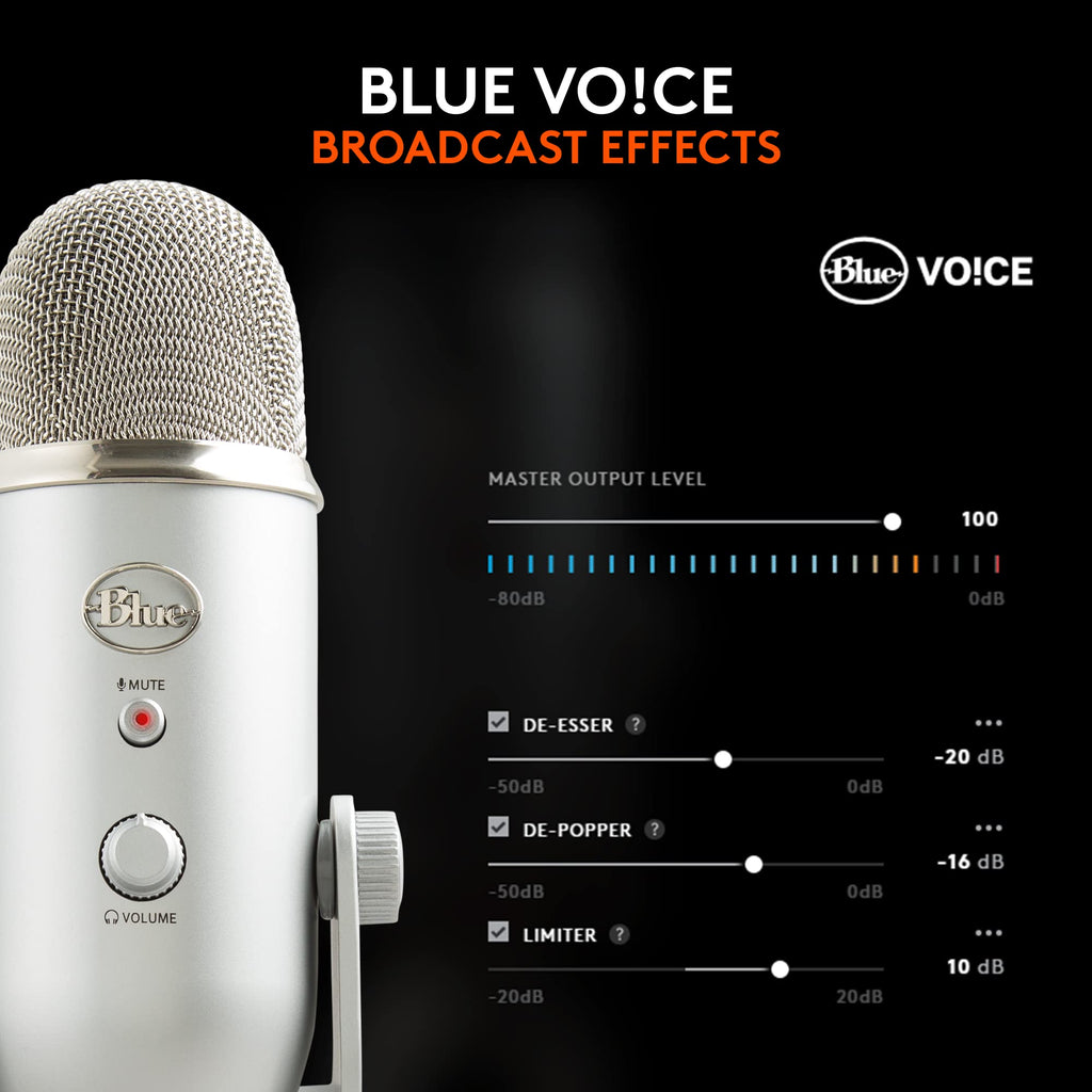 Logitech for Creators Blue Microphones Yeti USB Microphone (Blackout)