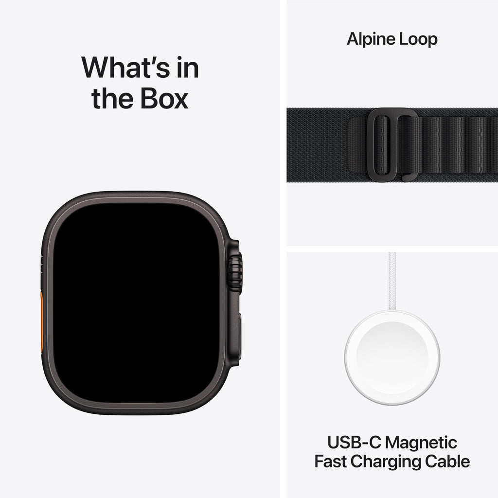 Apple Watch Ultra 3 [GPS + Cellular 49mm] Running & Multisport Smartwatch w/Rugged Titanium Case w/Black Alpine Loop - L. Satellite Communications, Advanced Health & Fitness Tracking