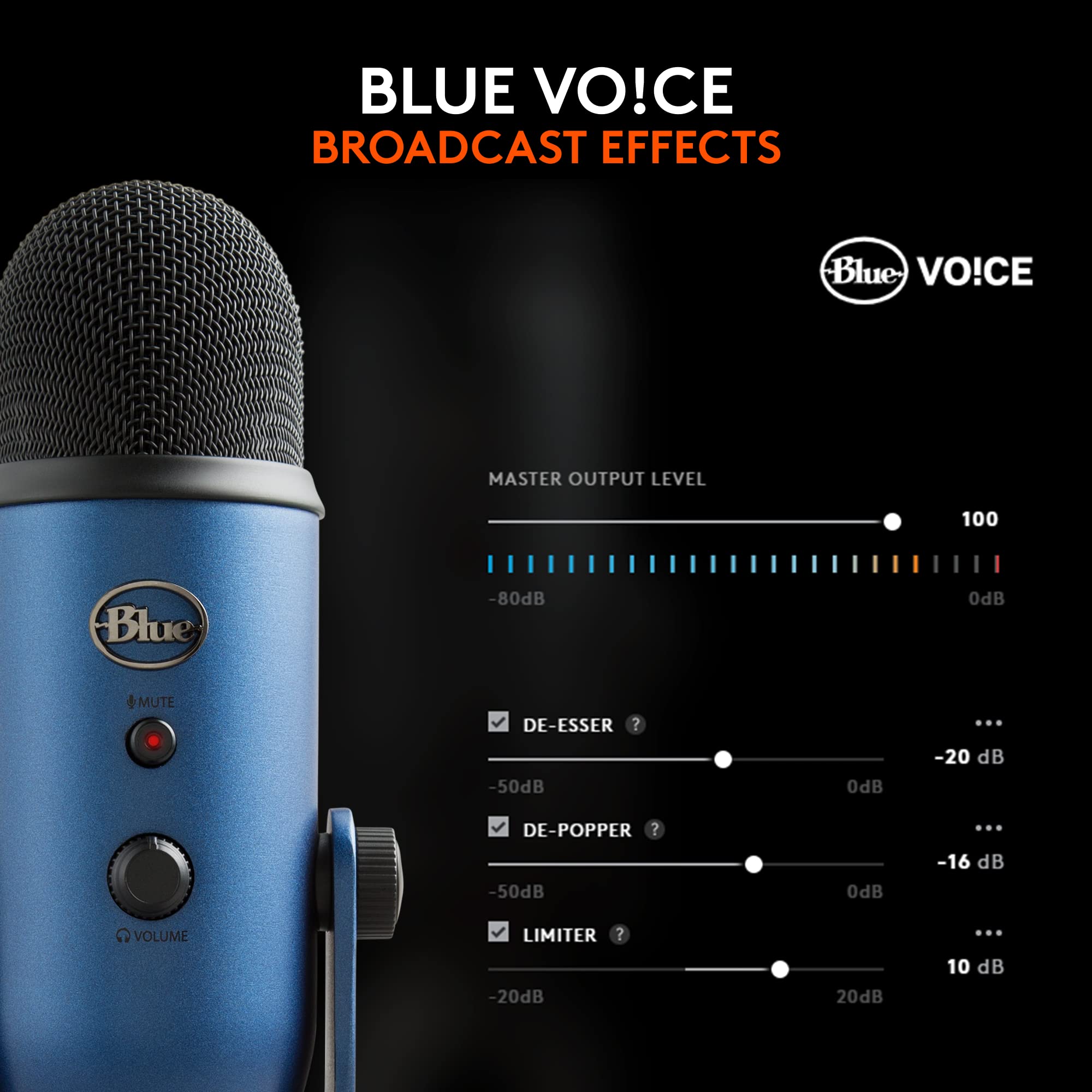Logitech for Creators Blue Microphones Yeti USB Microphone (Blackout)