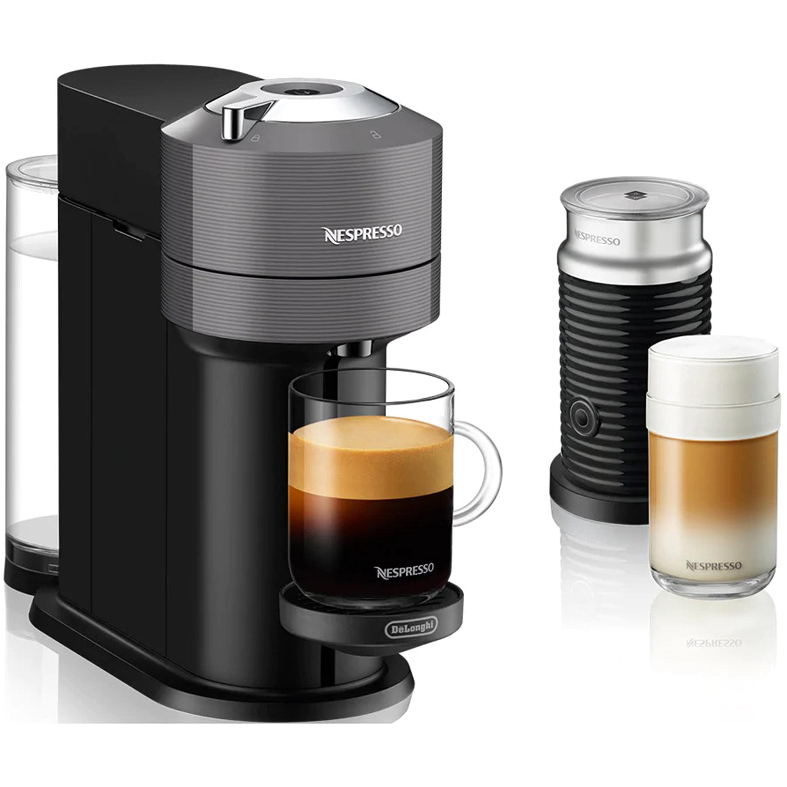 Nespresso Vertuo Next Deluxe Coffee and Espresso Machine by De'Longhi, Chrome