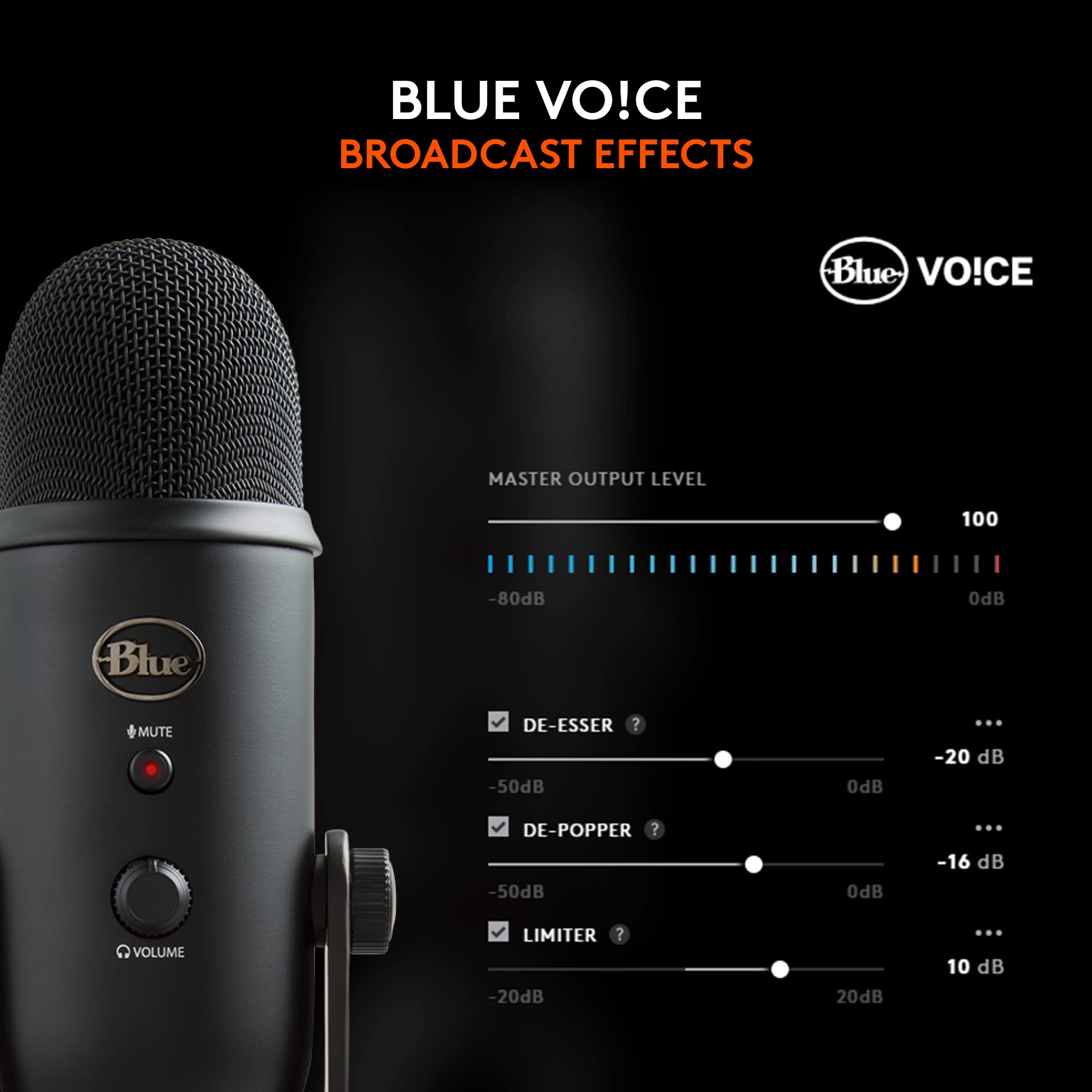 Logitech for Creators Blue Microphones Yeti USB Microphone (Blackout)