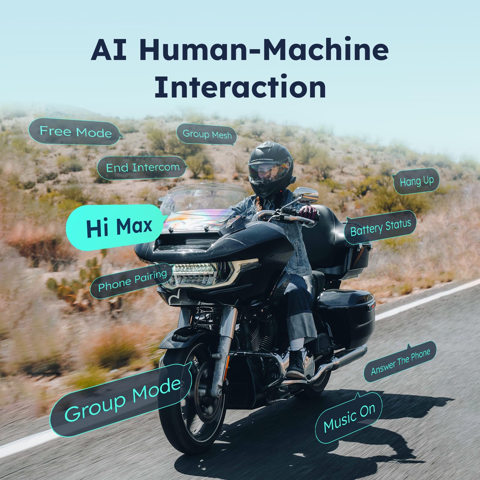 F1 3-Mode Motorcycle Helmet Intercom for 10 Riders, Offline Voice Control Motorcycle Bluetooth Headset with Hi-Fi Speaker, Multitasking,Mesh Helmet Communication Systems, Fast Charging, 2 Pack