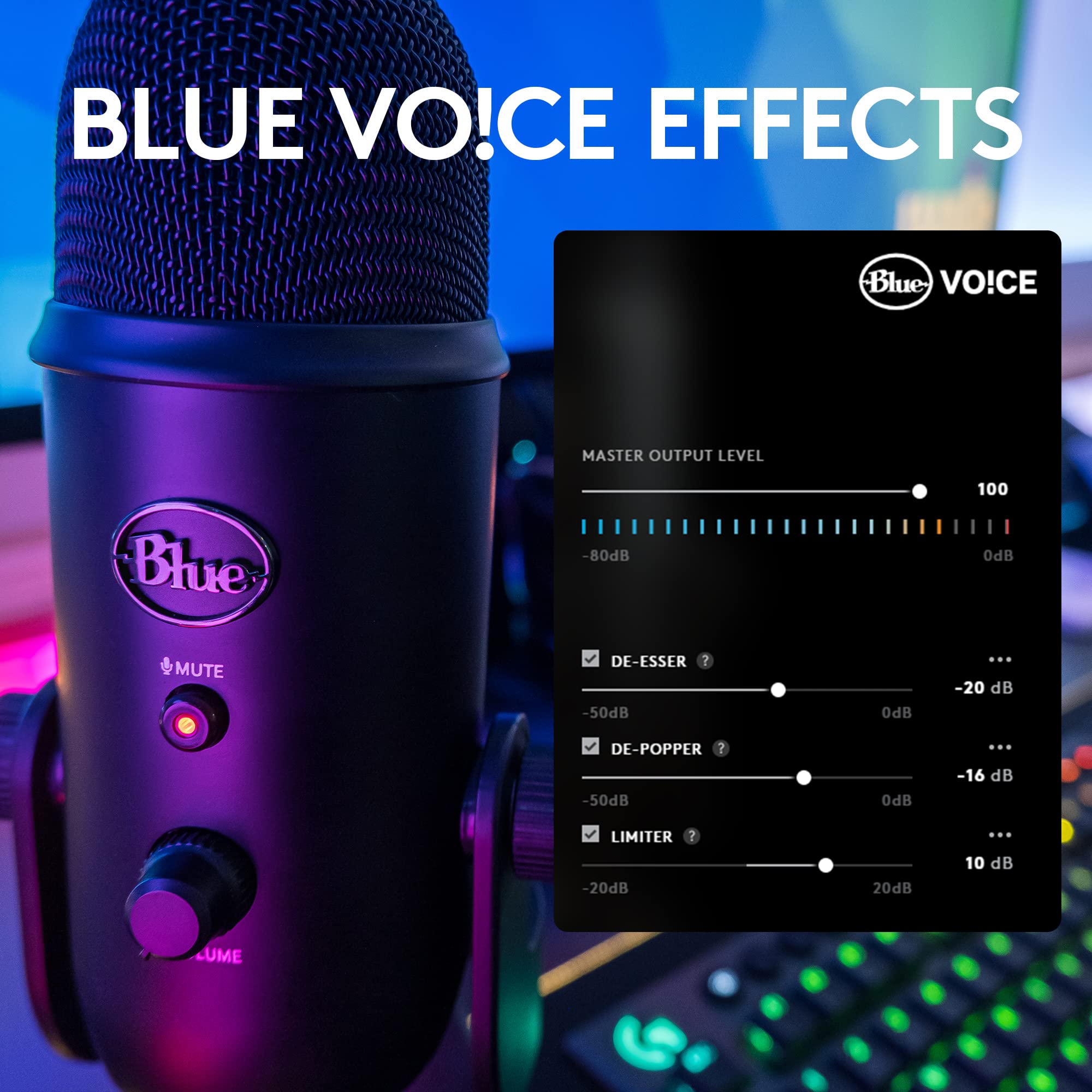 Logitech for Creators Blue Microphones Yeti USB Microphone (Blackout)